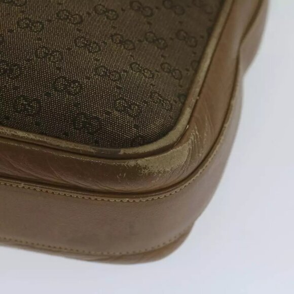 GUCCI Micro GG Canvas Shoulder Bag Beige Brown Auth - Picture 13 of 16